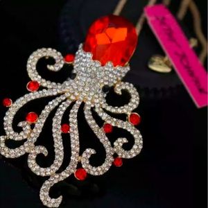 New BetseyJohnson Enamel Crystal Pendant Necklace